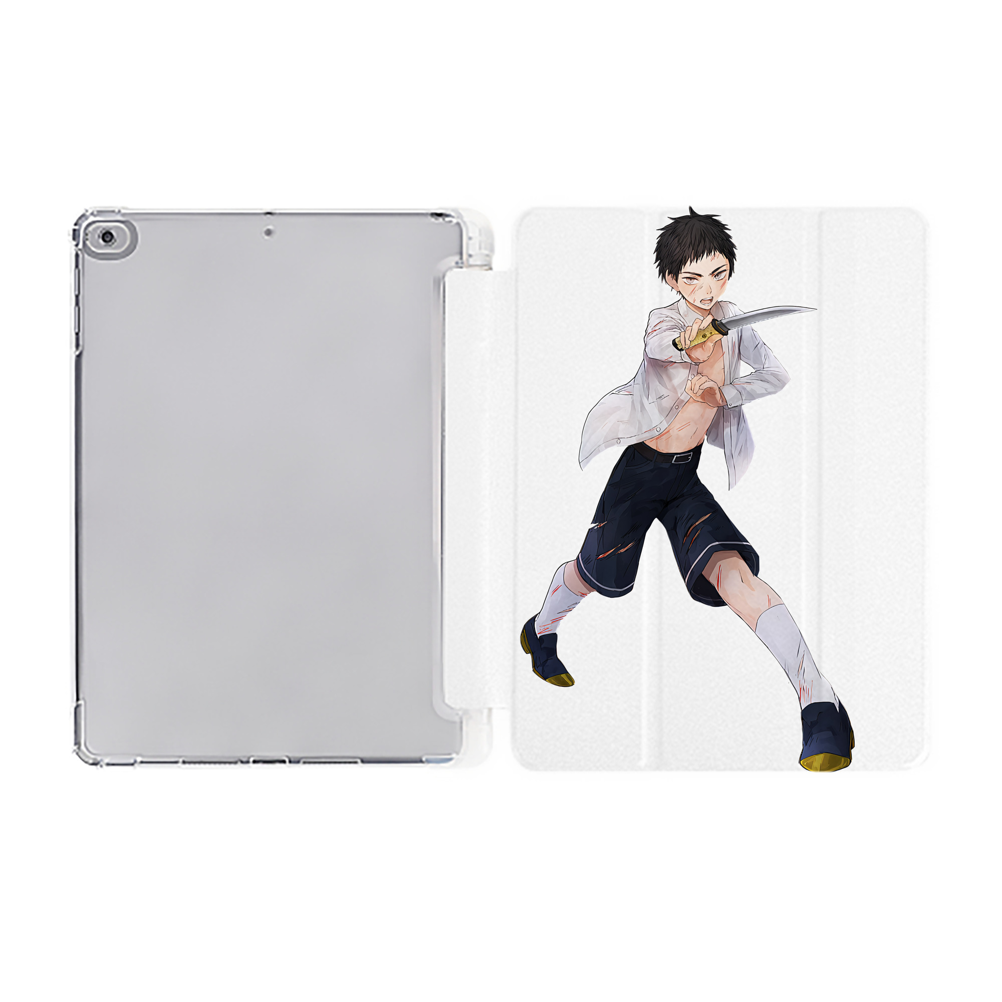 （画像用） 刀剣乱舞 Touken Ranbu IPad ケース ペン収納付き 三つ折りスタンド PUレザー×シリコン 対応機種9.5/10.5/10.9インチ